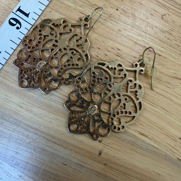 Premier Designs Darcy Matte Silver-Tone Filigree Fishhook Dangle Drop Earrings - Picture 5 of 11